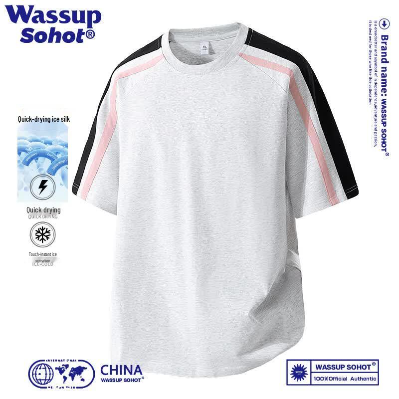Wassup Sohot Men s Ice Silk Quick-Dry Short Sleeve T-Shirt M