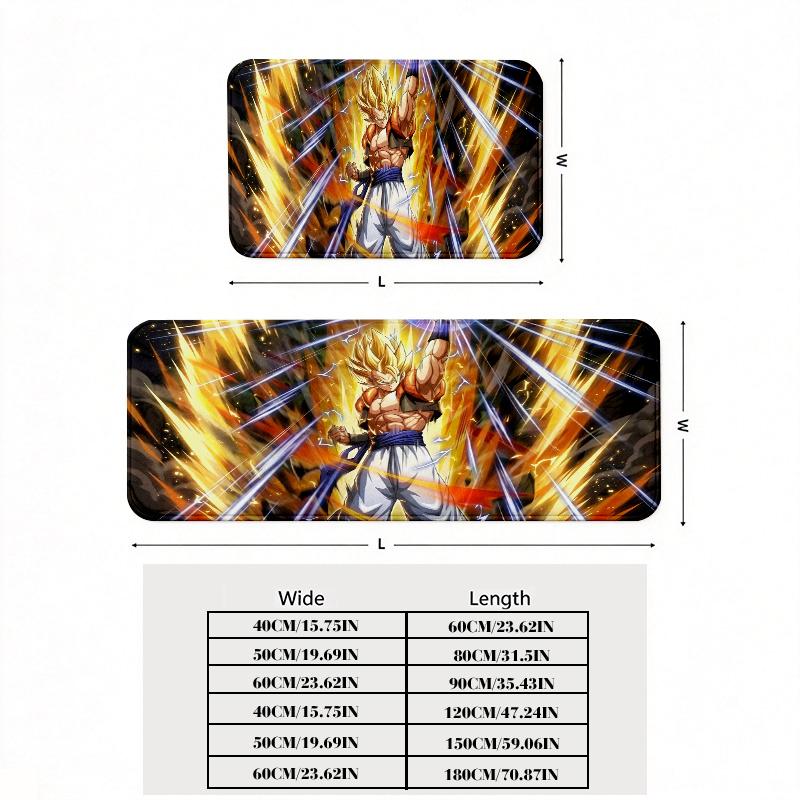 Dragon Ball Super Saiyan Flannel Kitchen Mat Christmas Soft Area Rug Non Slip Floor Carpet Home Decoration