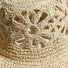 Flower Handmade Hand-woven Straw Hat Straw Material Breathable Flower Bucket Hat Simple Design UV Protection Sun Hat Beach