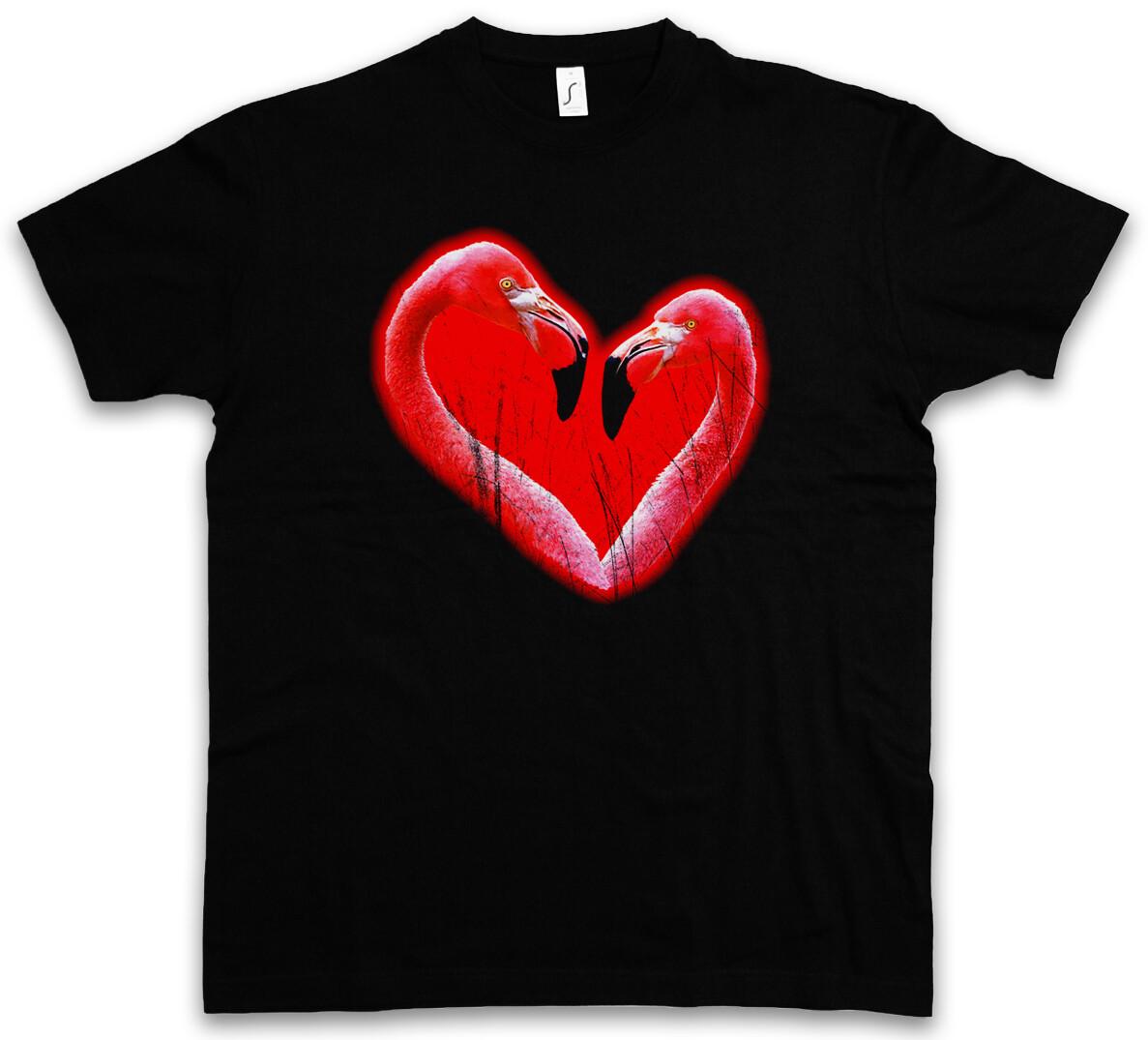 FLAMINGO HEART II T-SHIRT Love Princess Flamingos Wildlife Fairies Pink Rose XXXL