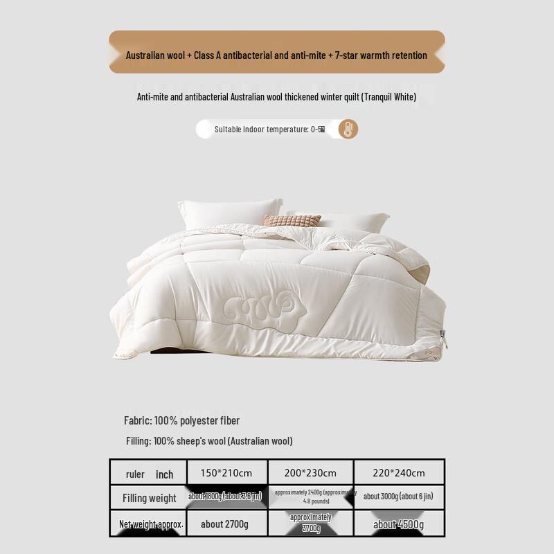 Mercury Home Textiles Premium Australian Wool Comforter