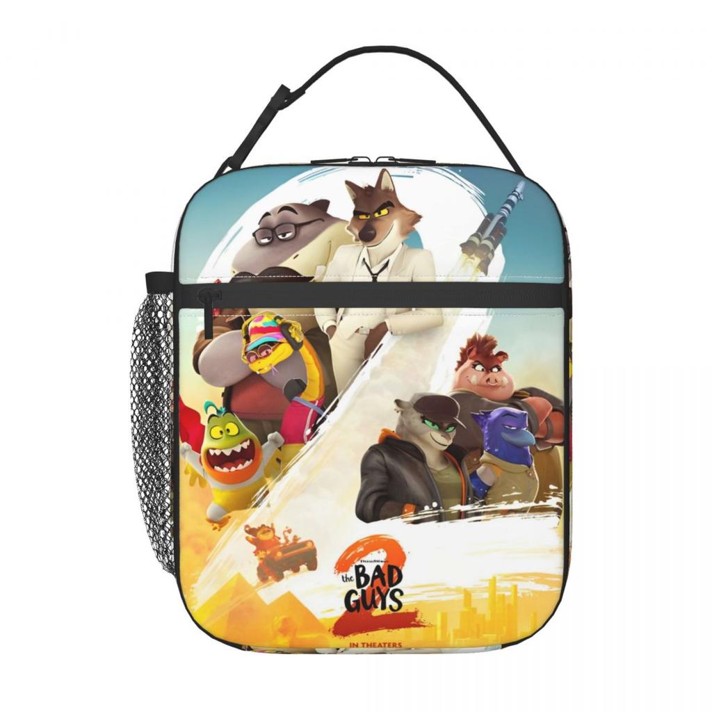The Bad Guys 2025 New Anime Movie Thermal Insulated Lunch Bags for Picnic Portable Food Bag Cooler Thermal Lunch Box