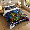 Custom Name Text Bedding 3Pcs Set,Teenage Mutant Ninja Turtles 1 Duvet Cover 2 Pillowcases Soft Bed Linen For Gift