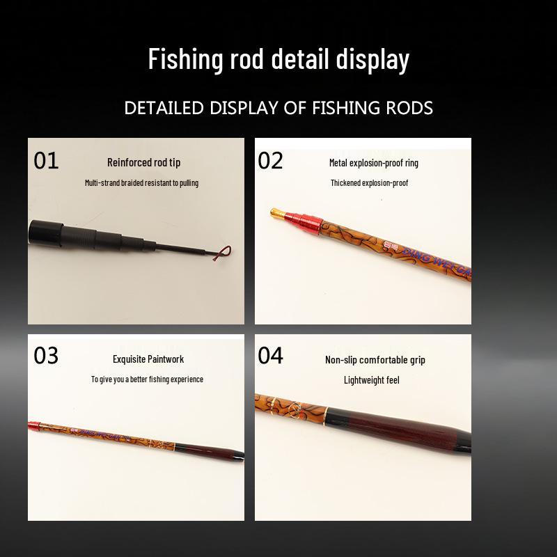 Ultra-kurze 28-teilige Carbon-Stream-Angelrute - Super hart