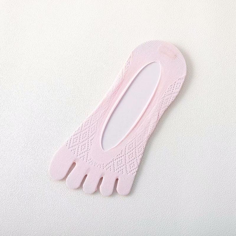 Women's Japanese-Style Ice Silk Five-Toe Breathable Non-Slip Mesh Boat Socks