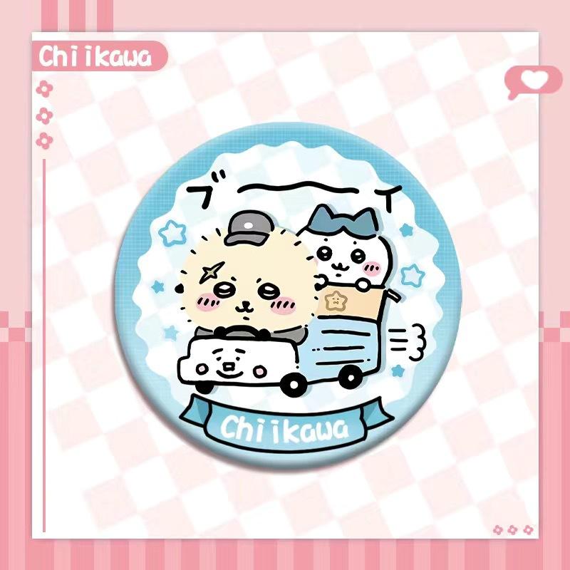 Chiikawa Jii Badge Emoticon Pack Usachi Hachiware Cute Cartoon Series Peripheral HD Tinplate Laser Bars Friend Gift