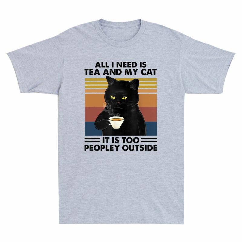Unisex Tea Too Need I Cat Peopley Its Outside My And All Retro Cat Black Is Tshirt