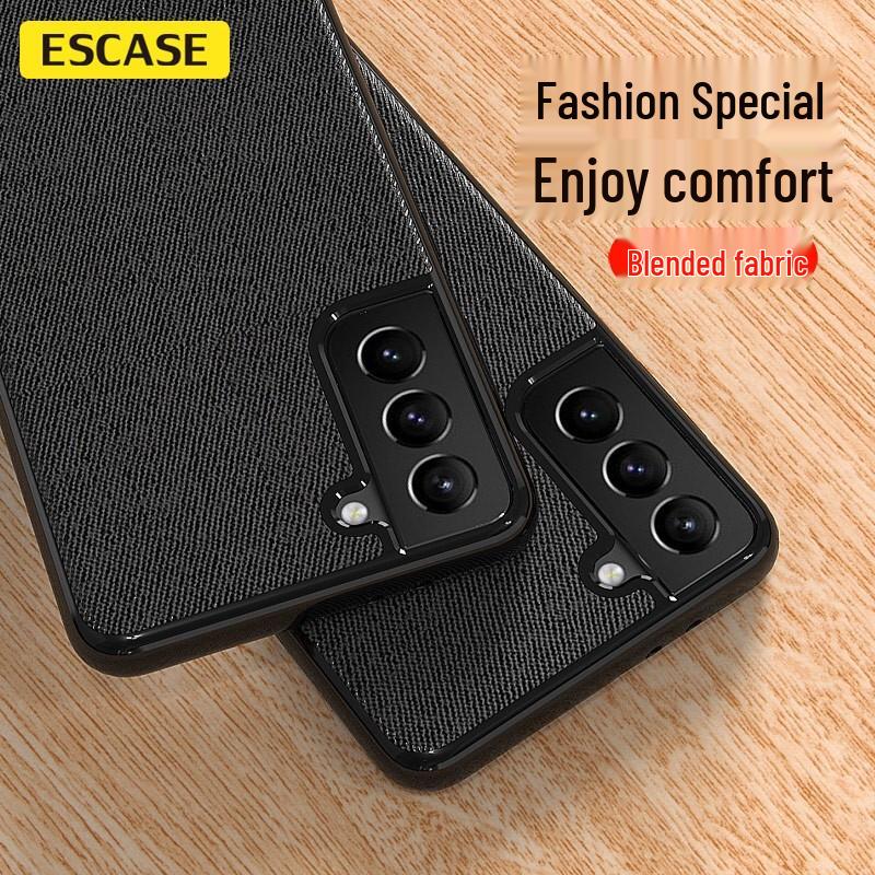 ESCASE ES-19 Deep Black Business Style Protective Phone Case Anti-sweat Blended Fabric Texture