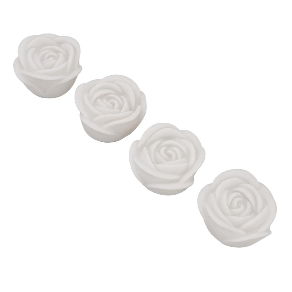 4 Pcs LED Rose Candle Light Flameless Smokeless Colorful LED Decorative Light for Bars Cafe