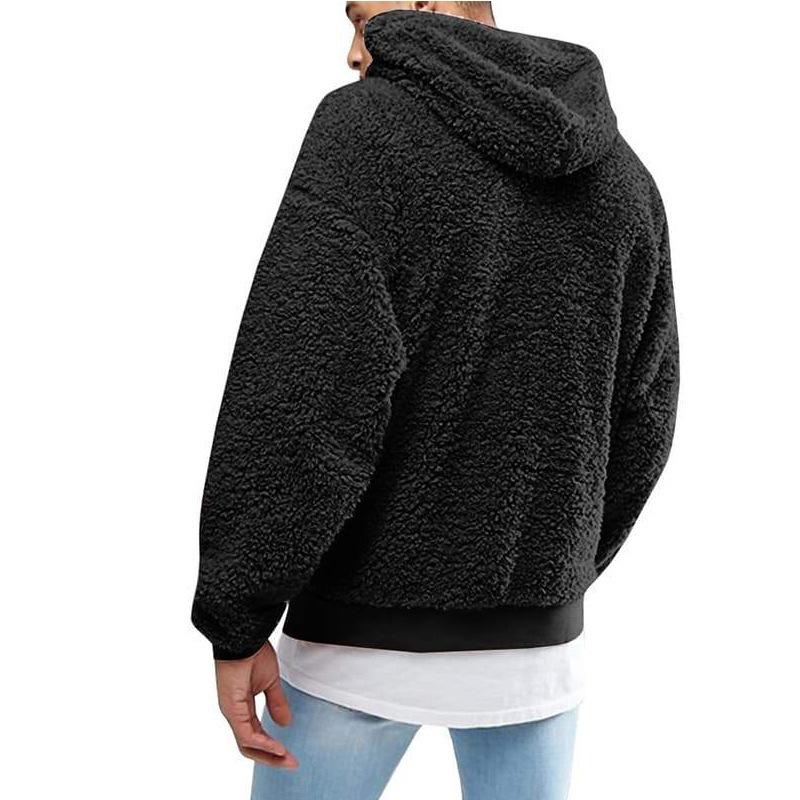 Winter Herren Warm Faux Pelz Hoodie Kapuzenpullover Tops Pullover Casual Männer Mit Kapuze Baggy Sweatshirt Mantel Putwear