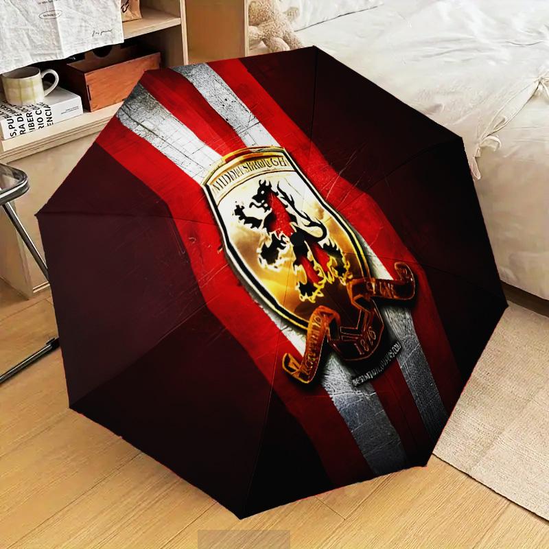 Red Lion Football Club Automatic Folding Umbrella - 8-Rib Travel Umbrella with Auto Open/Close & Portable Gifts for Holidays or Birthdays