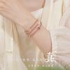Fen Zhenyun's natural strawberry crystal and white crystal bracelet with three rows of pearls is a genuine natural women's bracelet