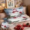 3pcs Merry Christmas snowman printed coreless duvet cover set, multi size bedroom bedding, holiday decoration, machine washable