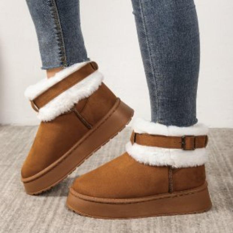 

Женские утепленные подкладкой мягкие толстые подошвы на платформе противоскользящие уличные утолщенные теплые легкие удобные хлопковые туфли-стремена зимние ботинки 42 малиновый