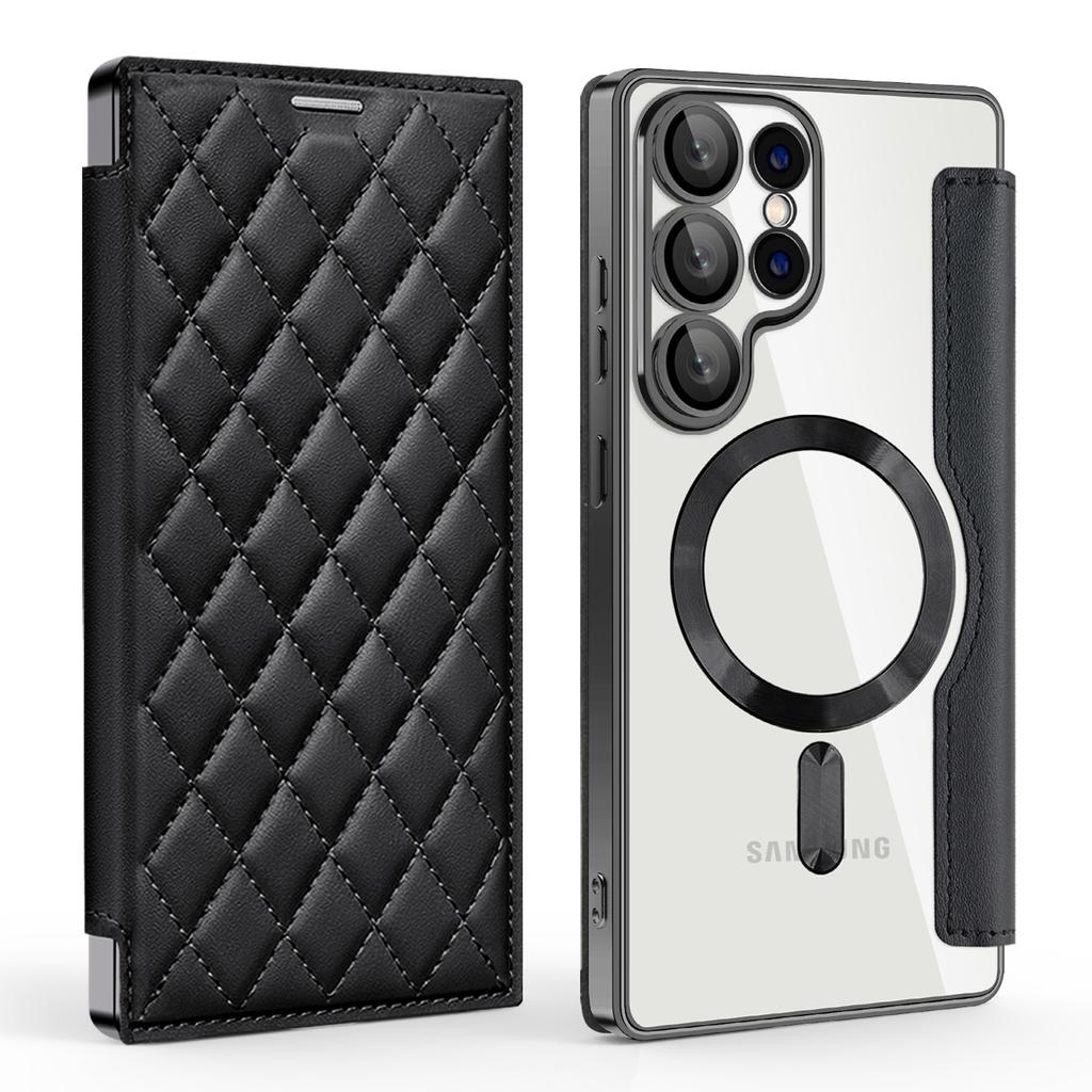 For Samsung Galaxy S22 S23 S24 S25 A16 A15...series.Yadun Small Fragrance Magnetic Leather Case-RFID-Blocking Card Slots & Wireless Charging Supported