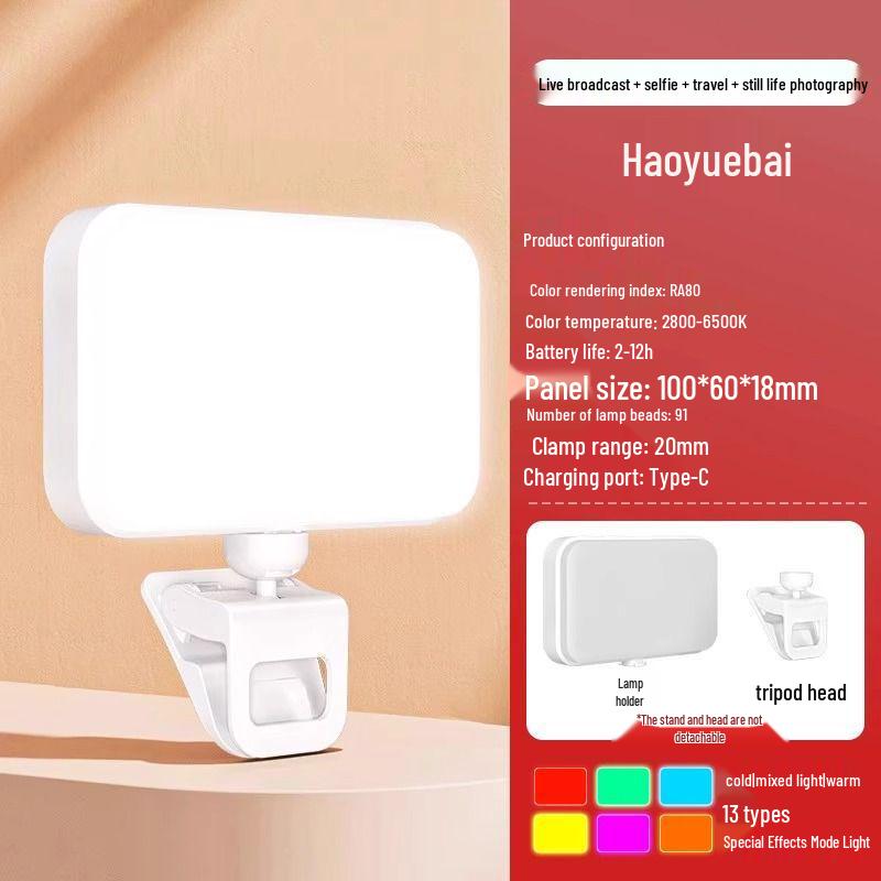 2025 Tragbares LED-Selfie-Licht für mobile Fotografie und Live-Streaming