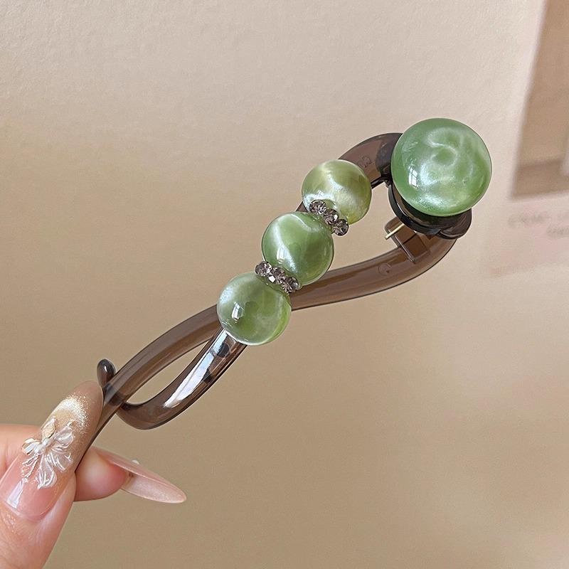 Elegant Flower Hairpin for Women Girl Simple Solid Plastic One Word Twist Clip Hairpin Shark Clip Headwear Hair Style Accessorie