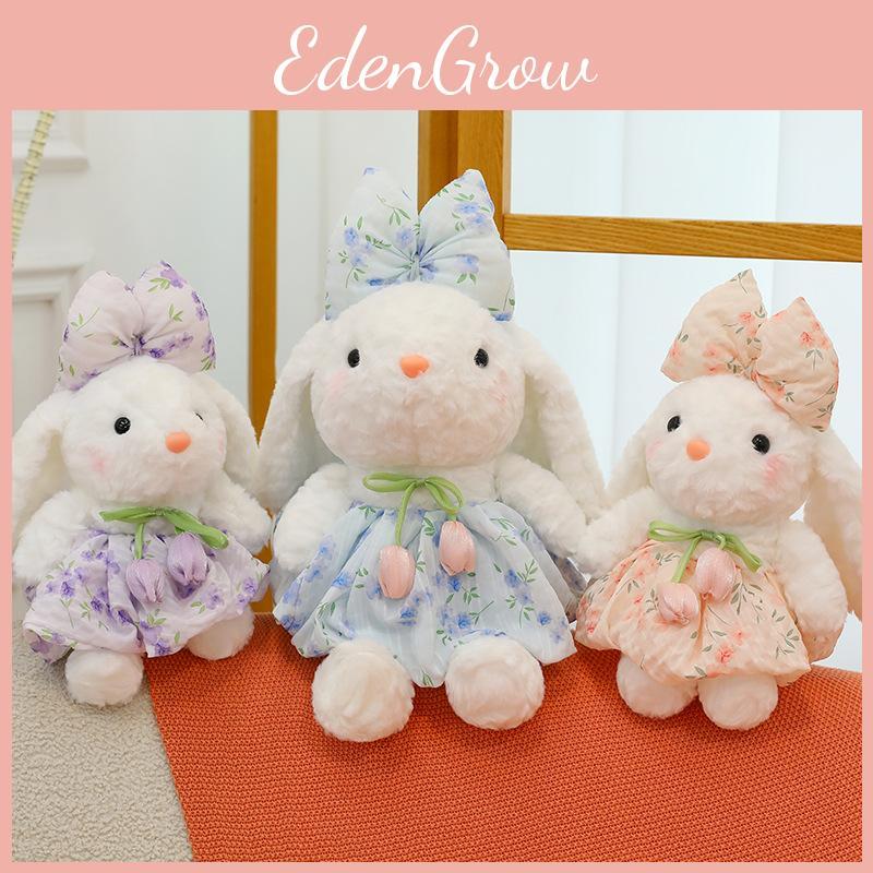 Knot Butterfly Tulip Flower Gauze Skirt Bunny Plush Doll With Cotton Filling