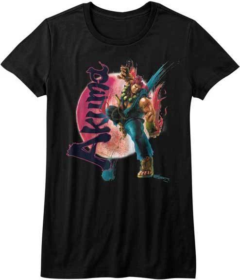 Street Fighter Video Game Akuma Women s Fitted T Shirt 4XL
