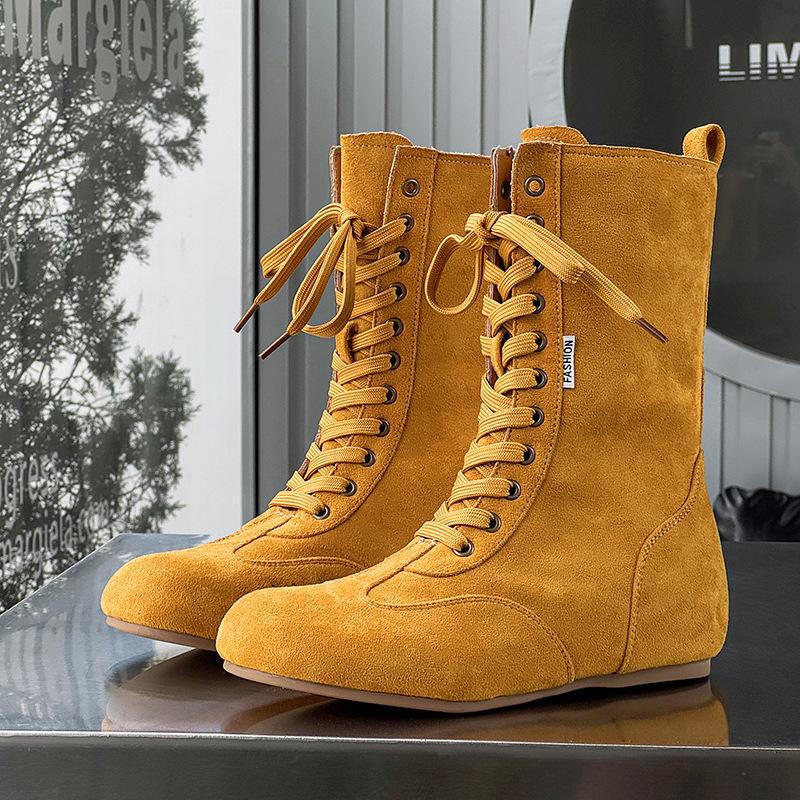 Autumn High Top Fashion Boots for Men and Women, Retro Lace Up Flat Boots for Couples,2026 New Off White Shoes Botas Para Hombre