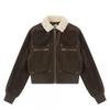 Herren Winter Warme Daunenjacke Mit Kunstpelzkragen Kurz Utility-Stil Ohne Kapuze Baumwollgepolsterte Oberbekleidung Freizeitkleidung