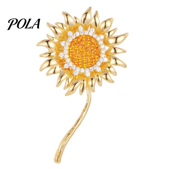 Women Brooch Rhinestone Sunflower Pin for Women, Golden Flower Lapel Suit Long-lasting Dress Scarf Hat Bag Decoration, Clothing Accessory Gift