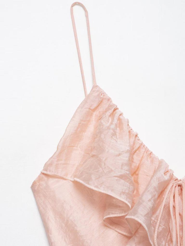 ZR Women's 2025 Spring Layered Socialite Midi Dress