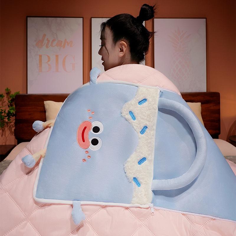 Dopamine Dual-Purpose Throw Pillow Quilt Portable Foldable Air Conditioner Quilt Office Lunch Break Sleeping Pillow Small Quilt Cover Quilt