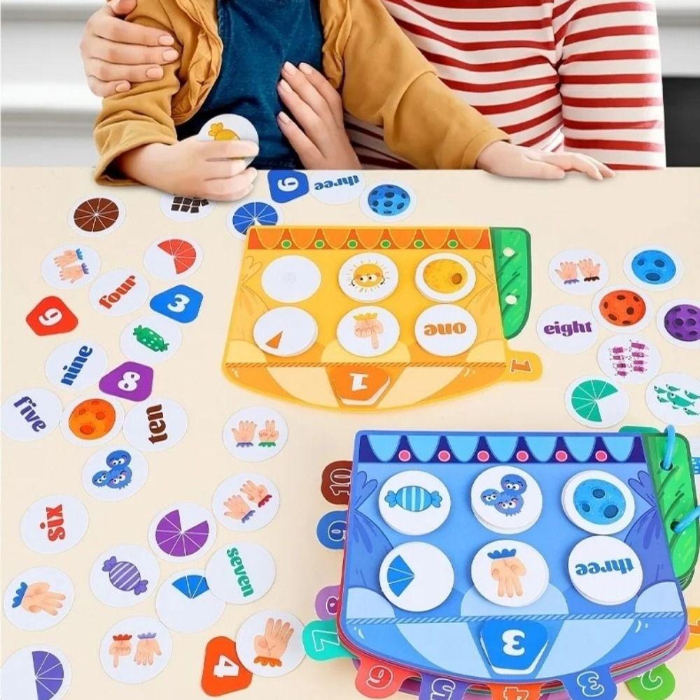 1-10 Quantity Word Cognition Digital Cognitive Quiet Book DIY Kids Busy Book Toy  Birthday Gift
