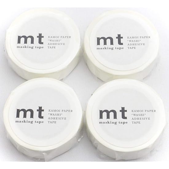Kamoi Kakoshi Masking Tape mt Matte White, 15mm width x 7m, 4-pack, MT01P208R B0B1H18CBM