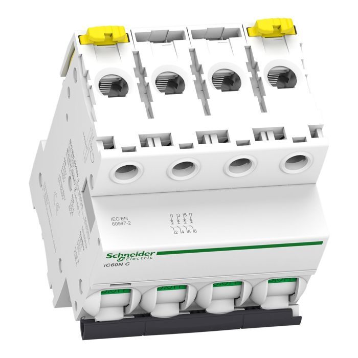 A9f74440 - disjoncteur tétrapolaire 4p 40a courbe c - 4 modules - 10ka - schneider electric acti9 ic60n