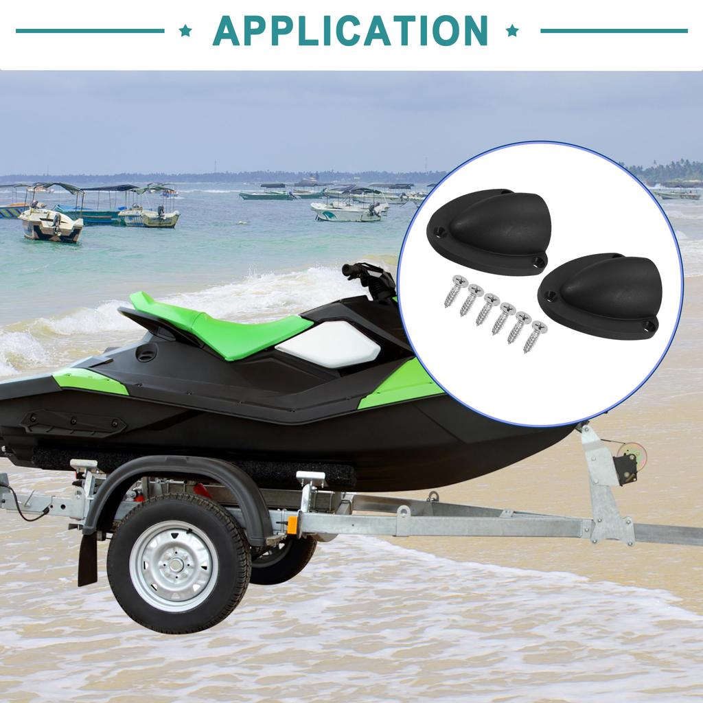 ACROPIX 2.48"x2.28"x0.91" Marine Boat Wire Cover Transducer Wire Cable Cover Clam Shell Vent Wire Cover Black - Pack of 2