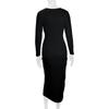 2025 Autumn/Winter Sexy Bodycon Slimming V-Neck Long Sleeve Slit Dress