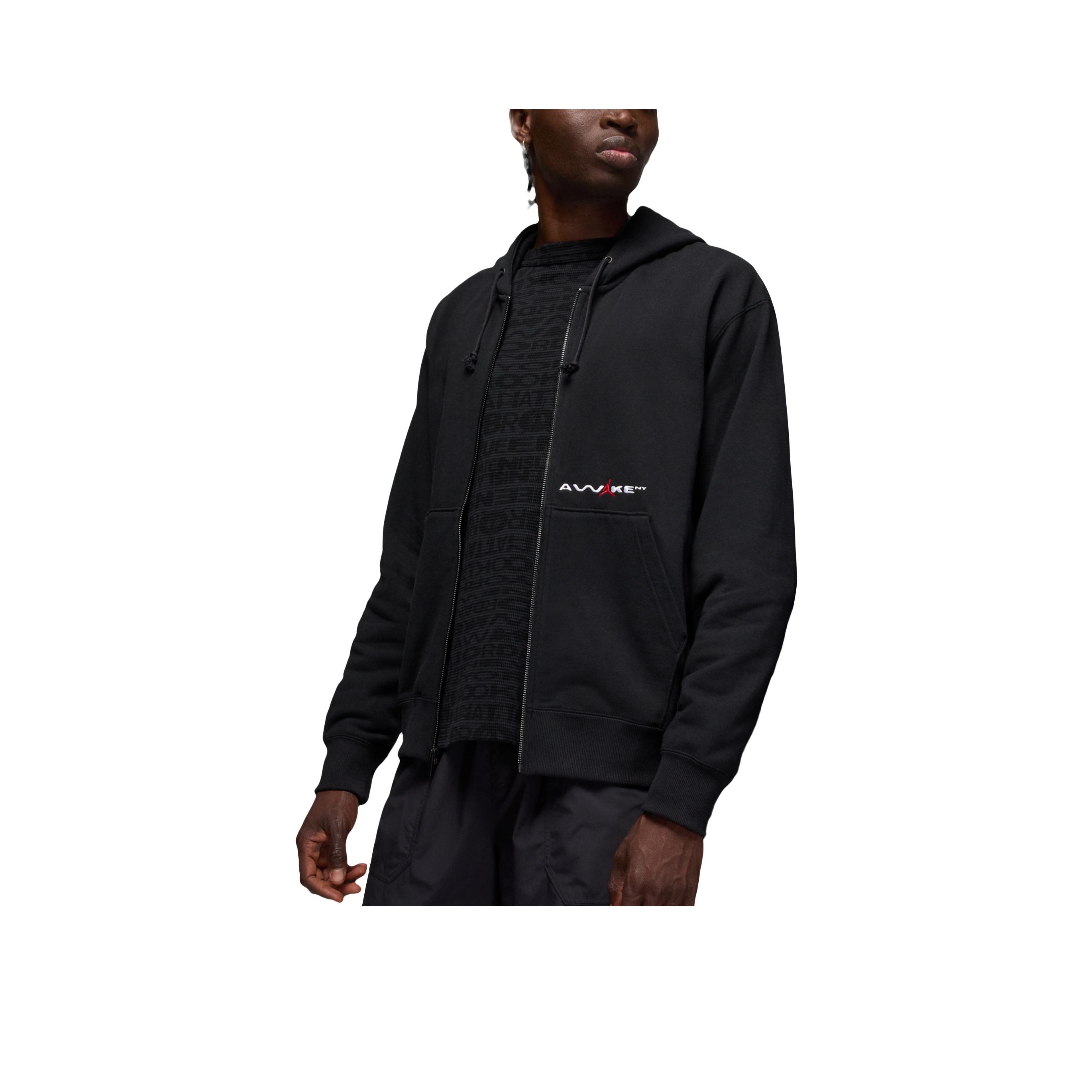 

Jordan X Коллаборация Awake NY Флисовая хлопковая толстовка с капюшоном на молнии для мужчин IB7289-010 L