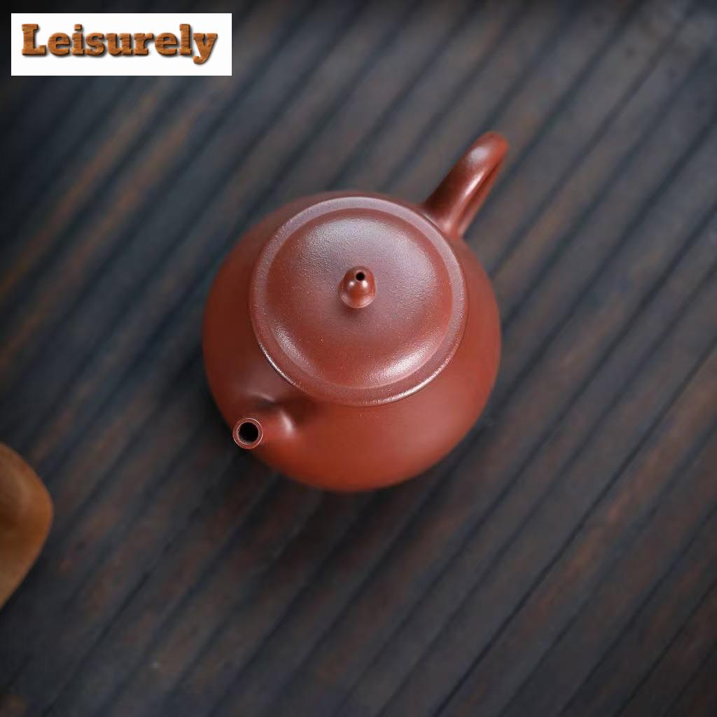 200 ml ästhetische Yixing-Teekanne aus lila Ton, handgefertigt, schlicht, rund, mit Roherz, Drachenblut, Sand, Schlamm, Wasserkocher, Zisha-Teeservice, Geschenk
