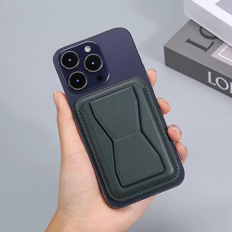 For iphone 16-12 magnetic card case holder back folding card leather butterfly mobile phone card case