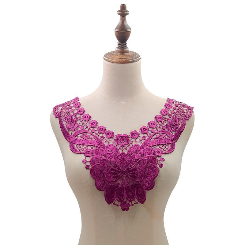 Guler din dantelă solubil în apă, Corsaj din dantelă, Guler fals gol, Accesorii vestimentare DIY, Dantelă pentru guler