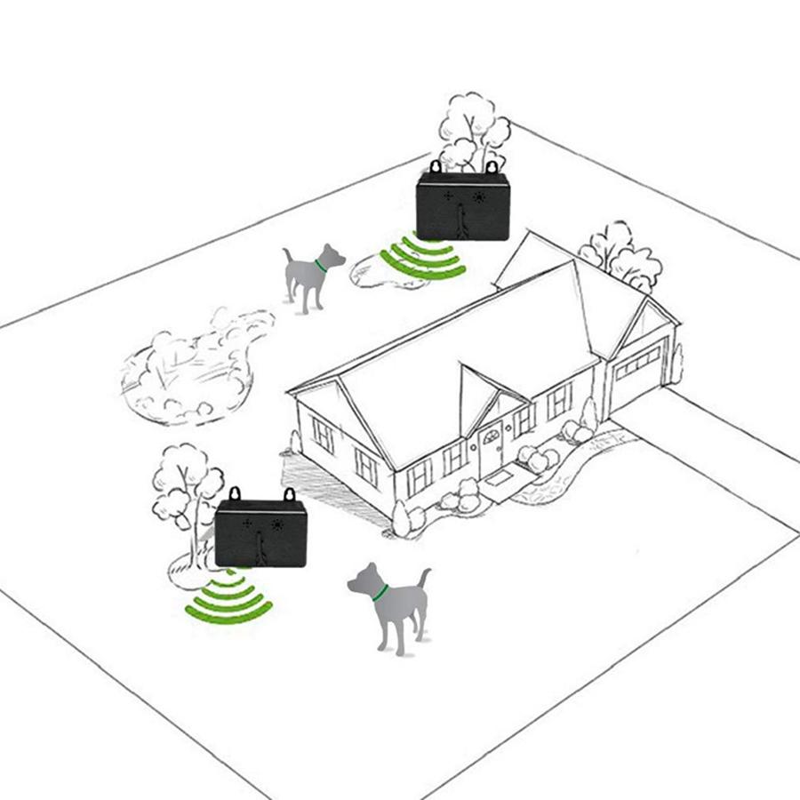 Outdoor Ultrasonic Anti-Barking Device Dog Barking Control Sonic Silencer Black
