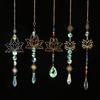 Crystal Lotus Hanging Wind Chimes Stained Glass Suncatcher Sun Catcher Room Pendant Decor Garden Decor Aesthetic Landscape