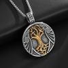 Retro Domineering Ouroboros Wrapped Around The Tree of Life Pendant Necklace Men's Personalized Punk Cool Casual Jewelry Gift
