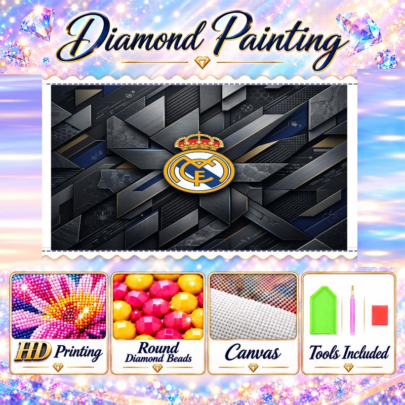 Real Madrid Diamond Painting Kit 5D Full Drill DIY Diamond Mosaic Wall Art Home Decor