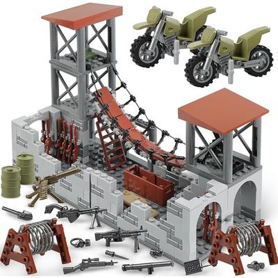 Set di Mattoncini per Costruire Basi Militari Aggiornati Modelli Esercito WW2 Mini Forniture Militari Armi Giocattoli per Bambini Giocattoli per Ragazzi