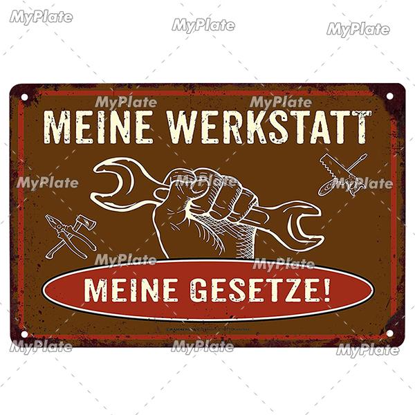 Garage Metallskylt Metallaffisch Plåtskylt Plack Metall Vintage Väggdekor för Bar Pub Motorcykelklubb Man Cave Tool Regler Affisch