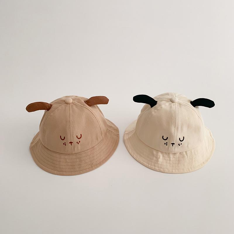 Cute Ear Baby Sunshade Basin Cap Cartoon Kids Fisherman Caps 6-24M Boys Girls Thin Cotton Sun Visors Children Sunscreen Bucket Hats