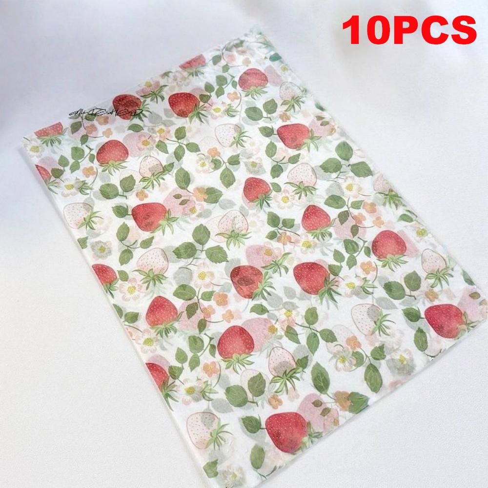 

10/20pcs Strawberry Pattern Tissue Paper Gift Wrapping Paper Wedding Birthday Party Decoration Paper DIY Flower Wrapping Paper