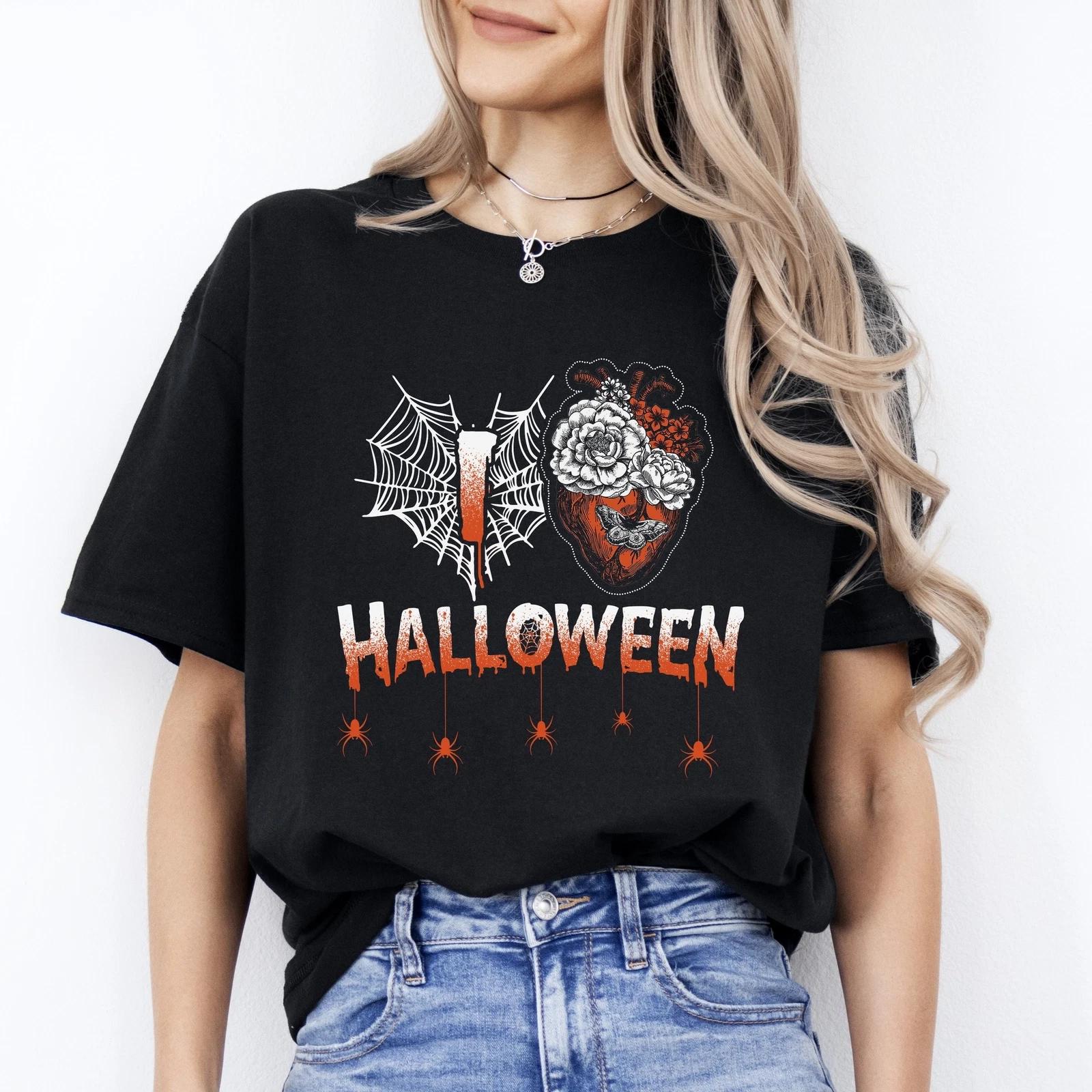 I love Halloween Unisex T-Shirt Scary anatomical heart Halloween Cardiology nurs 2XL