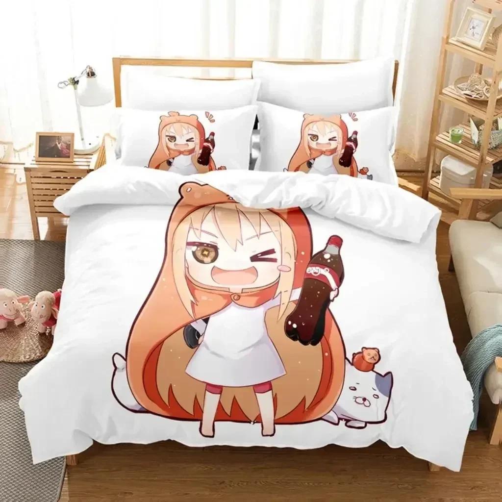 3D Print  The Himouto! Umaru-chan Bedding Set Printed With Pillowcase Bed Duvet Cover Soft Queen King Size Bedclothes Home