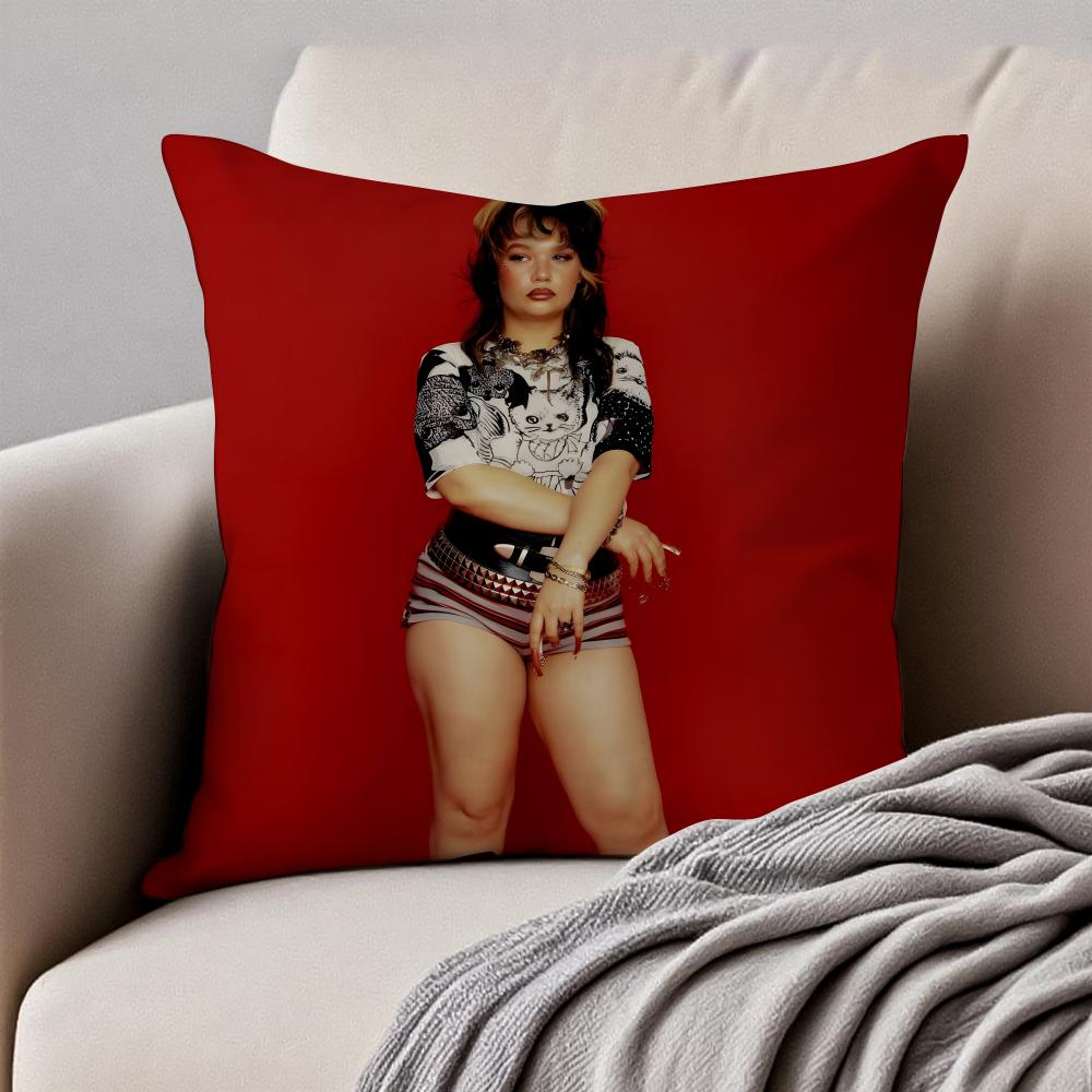 New Pop Singer LLola Young Cushion Cover Pillowcase Antidustmite Invisible Zipper Short Plush Sofa Cushion