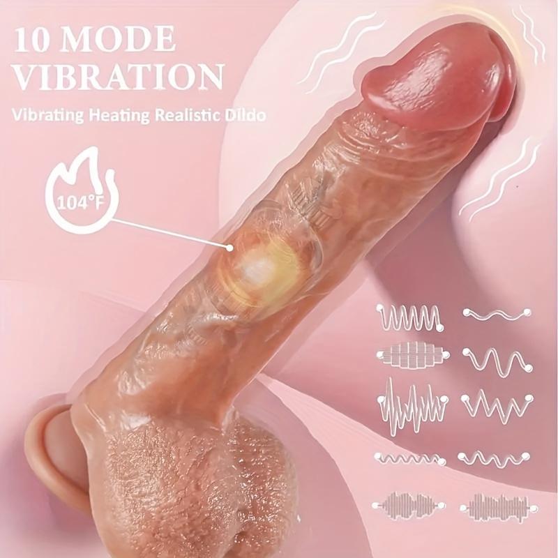 8.6" Realistic Thrusting Dildo with 7 Rotations, 9 Vibrations, Heat Modes, Remote Control, and Rechargeable Battery Suitable for Men and Women.