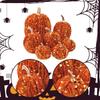 7 Pieces Artificial Glitter Pumpkins Assorted Velvet Pumpkin Faux Fall Decorations
